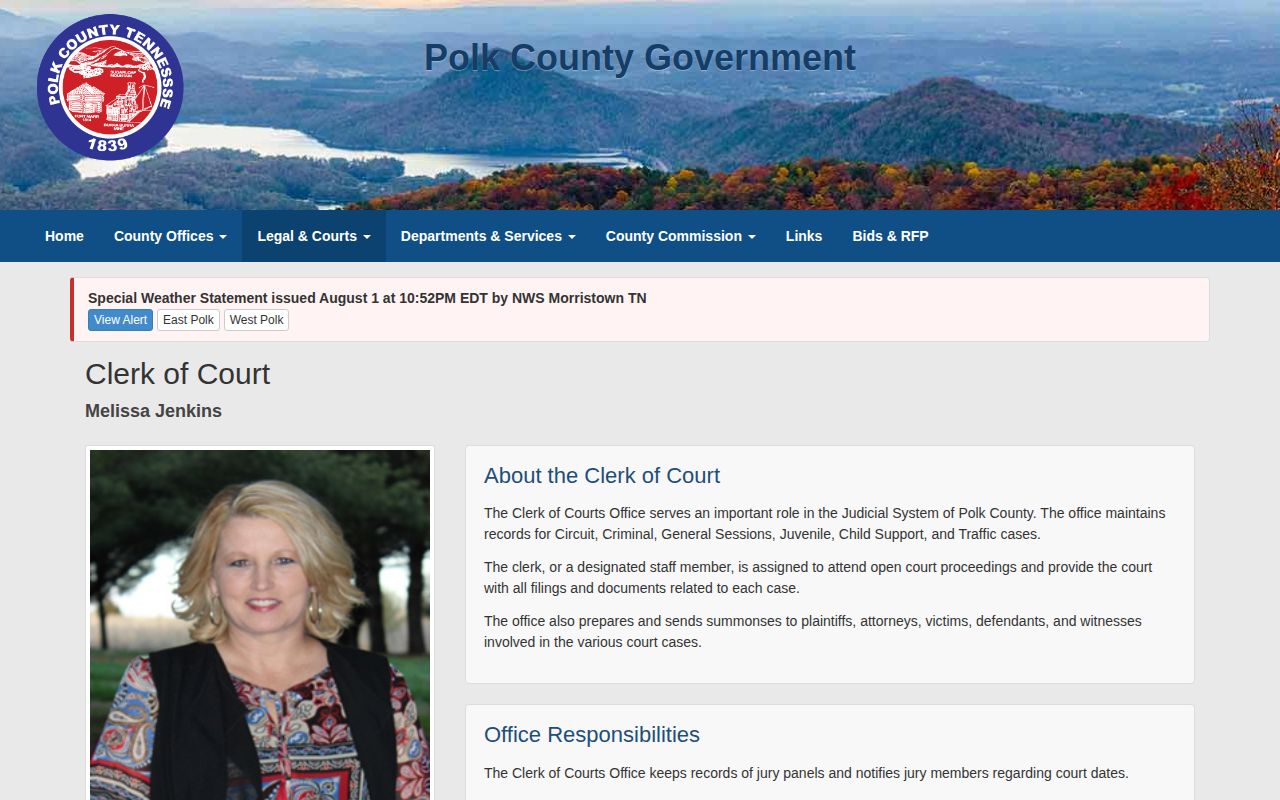 Polk County criminal clerk source for 24-hour release confirmation