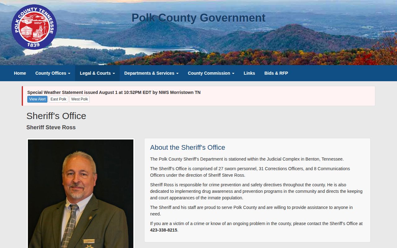 Polk County Sheriff contacts for released inmate record requests